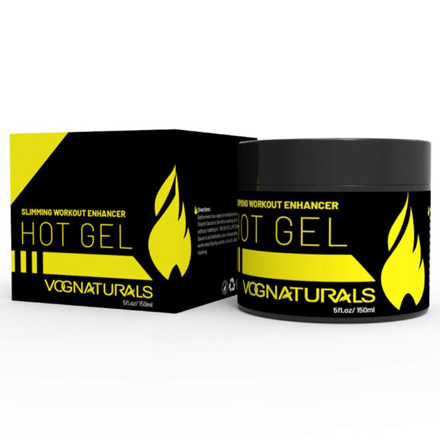 Vog Naturals Hot Gel Workout Enhancer - Fat Burning Sweat Cream for Men & Women - Hot Cream Cellulite Treatment - Belly Fat Burning Cream - Natural Sweat Workout Enhancer (Bottle)