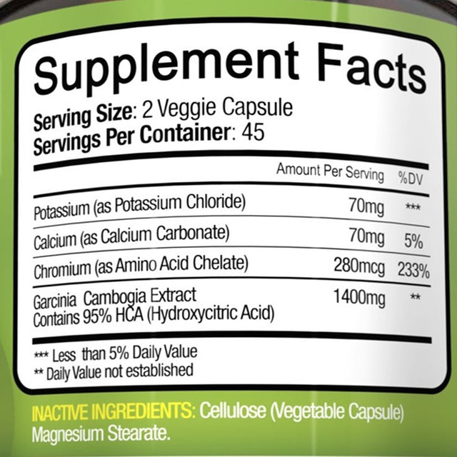 Nutriflair Garcinia Cambogia Supplement 95% HCA Metabolism Booster for Weight Loss 90 Capsules