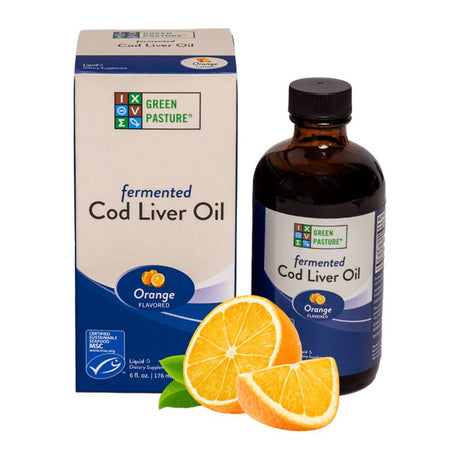 Green Pasture Fermented Cod Liver Oil Liquid - Orange - 6 Fl. Oz.