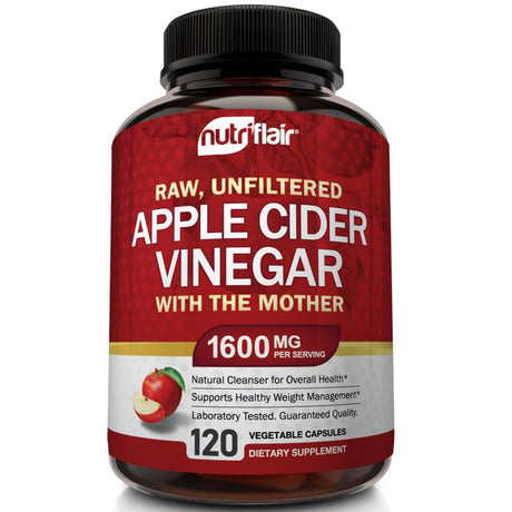 Nutriflair Apple Cider Vinegar Capsules with the Mother, 120 Capsules