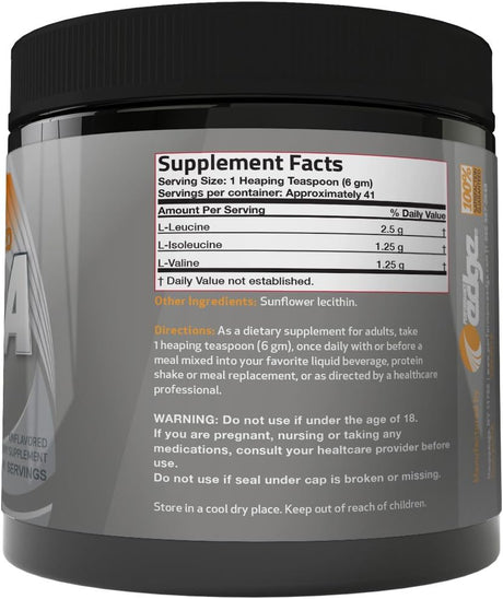 BCAA Powder 5000 MG Instantized Branch Chain Amino Acids, 250 Grams