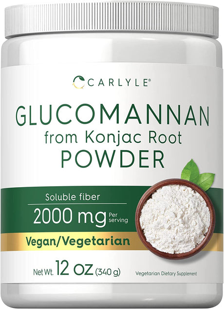 Carlyle Glucomannan Powder 12 Oz | Konjac Powder Supplement | Vegan & Vegetarian | Non-Gmo, Gluten Free