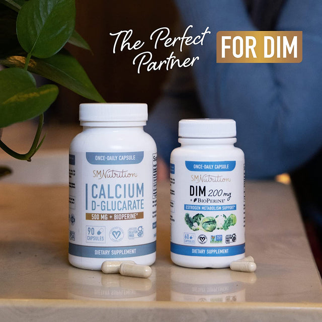 Calcium D-Glucarate | 500Mg | CDG for Liver Detox & Cleanse, Metabolism, Hormone Balance, & Menopause Support* | Vegan.Org Certified, Non-Gmo, Gluten-Free Calcium D Glucarate | 90 Ct. (3-Month Supply)