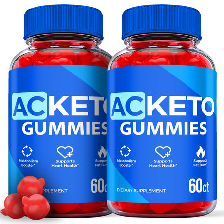 (2 Pack) AC Keto ACV Gummies - Supplement for Weight Loss - Energy & Focus Boosting Dietary Supplements for Weight Management & Metabolism - Fat Burn - 120 Gummies