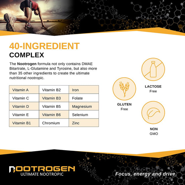 Nootrogen Natural Nootropic Brain Support Supplement - 60 Capsules