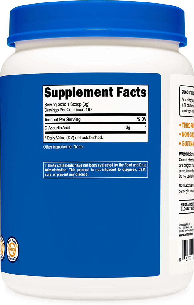 Nutricost D-Aspartic Acid (DAA) Powder 500G - DAA Supplement