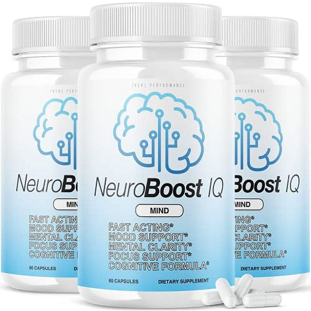 Neuro Boost IQ Supplement Brain Pills Mind Ben Carson Neurobooster Neuroboostiq (3 Pack - 180 Capsules)