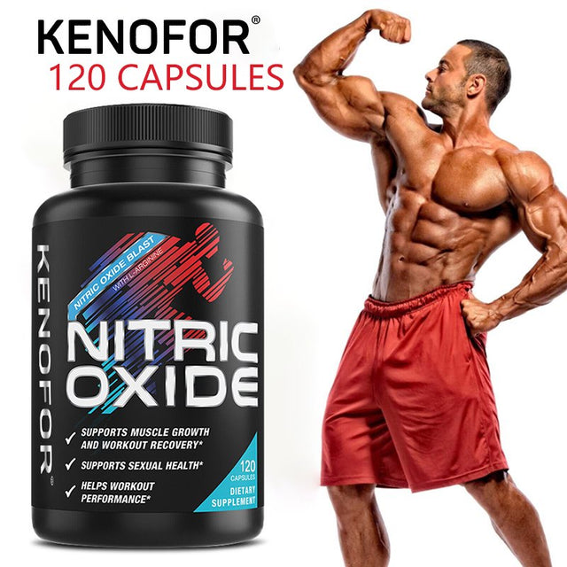 KENOFOR Ultra Strength Nitric Oxide Supplement Capsules, L-Arginine 3X Strength - Advanced Muscle Support Nitrate Booster for Increased Intensity of Strength and Energy Training