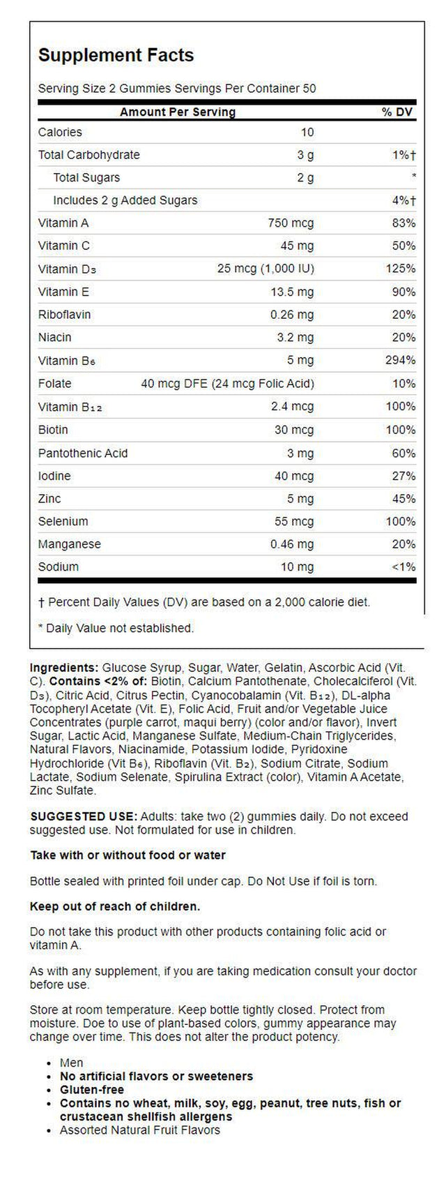 Centrum Gummy Multivitamin for Men, Multivitamin/Multimineral Supplement - 100 Count