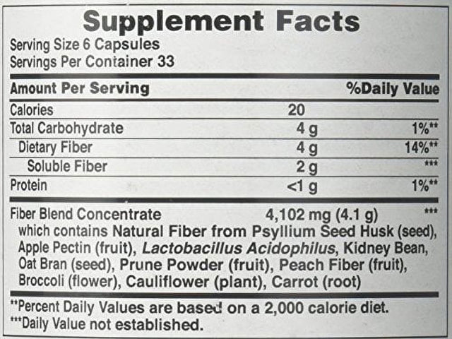 Puritans Pride Fiber Force 6, 200 Count