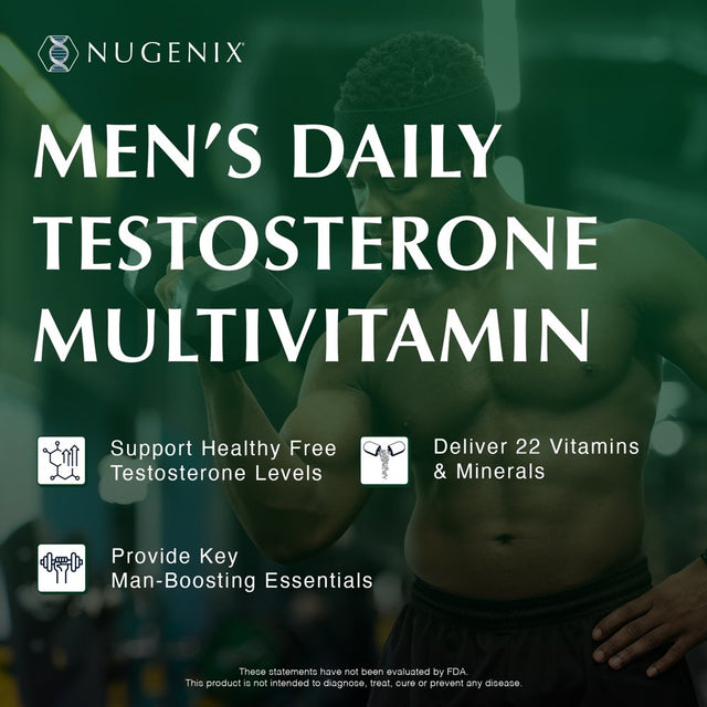 Nugenix Men'S Daily Testosterone Multivitamin Supplement, 22 Vitamins & Minerals, 60 Ct