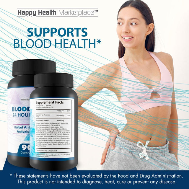 Blood Sugar 24 Hour Support - Blood Sugar Support - Best Formula - Herbal Anti-Inflammatory Antioxidant Formula - Aid Balanced Blood Sugar 24 Hour Daily Support