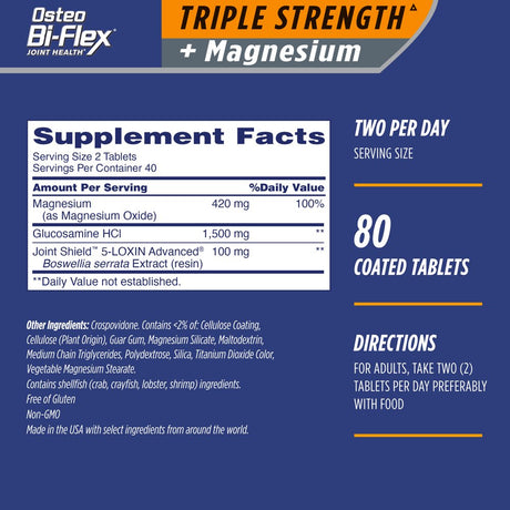 Osteo Bi-Flex Triple Strength + Magnesium, 80 Count