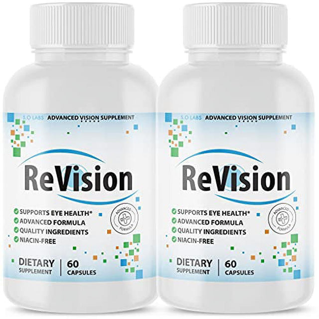 (2 Pack) Revision Eye Supplement Pills Advanced Vision 2.0 Eye Care Complex Vitamin Capsules Pro (120 Capsules)