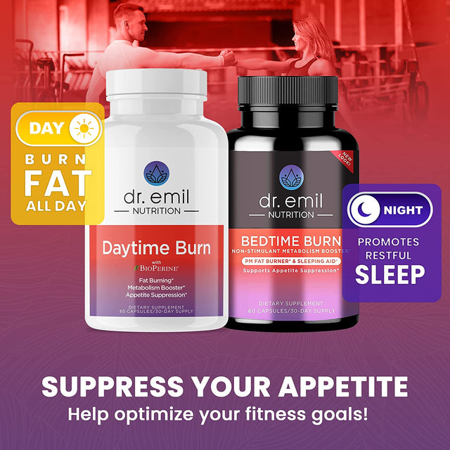 DR EMIL NUTRITION Bedtime Burn - PM Burner & Sleep Aid - Stimulant-Free - for Women and Men, 30 Day Supply