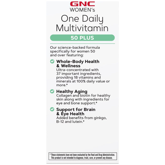 GNC One Daily Multivitamin 50 plus - 60 Caplets (60 Servings)