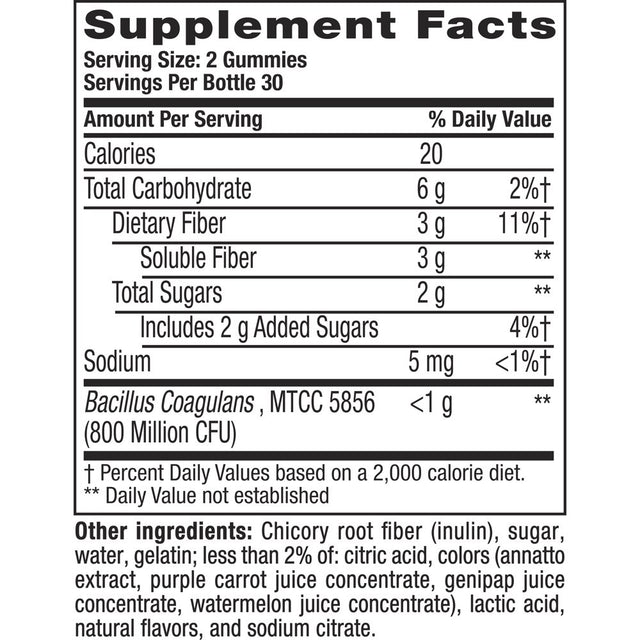 Vitafusion Fiber Well + Probiotics Gummies for Adults – 3G Fiber per Serving for Digestive Health and Probiotics*, 60 Count