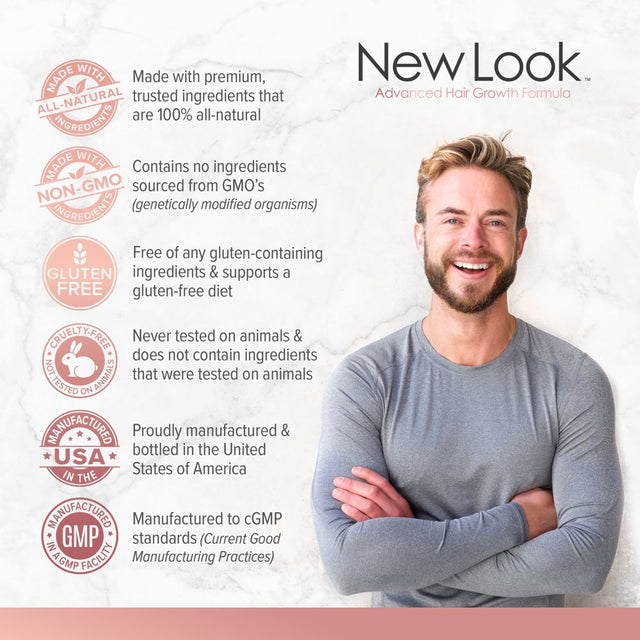 New Look Vitamins for Hair Growth, Skin & Nails | Natural Biotin Supplement for Women & Men 60 Caps