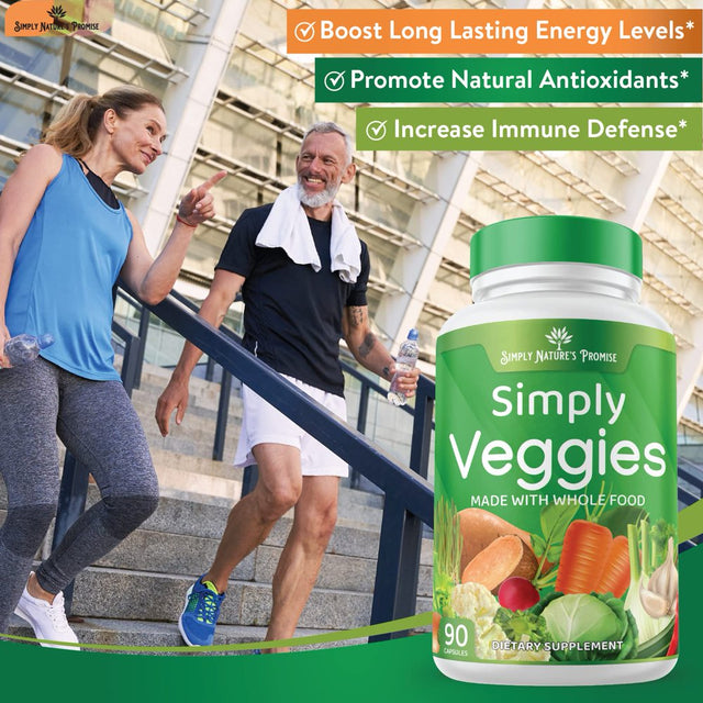 Simply Nature'S Promise - Fruit and Vegetable Supplements - 90 Veggie and 90 Fruit Capsules - Made with Whole Food Superfoods, Packed Vitamins & Minerals - Soy Free - No Fillers or Extracts