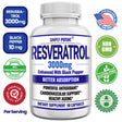 Resveratrol 3000Mg Supplement, Max Strength 3X Resveratrol 1000Mg, 90 Caps 3 Mon Supply, Enhanced with Black Pepper for Max Absorption, Powerful Antioxidant & Anti-Aging Pills for Heart, Immune & Skin