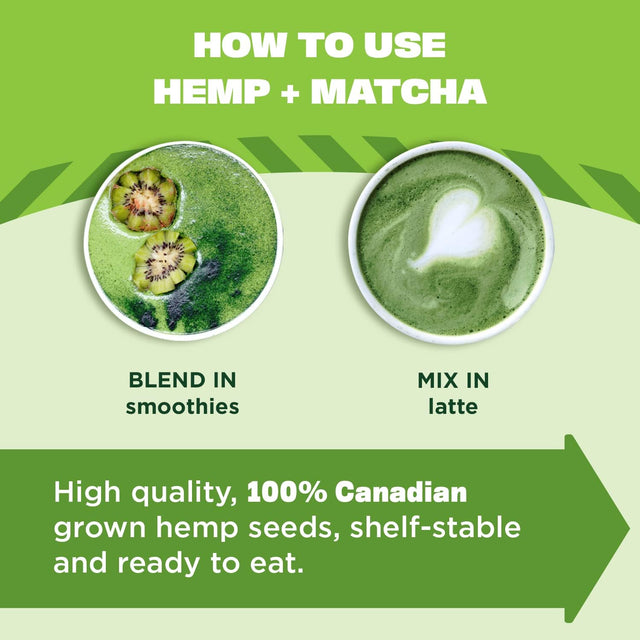 Manitoba Harvest Organic Hemp & Matcha Powder, 5.5 Oz – Energy, 6G of Protein, 2G of Fiber per Serving – Matcha Protein Powder - Blend in Smoothies – Vegan, Non-Gmo Project Verified - 56G of Caffeine