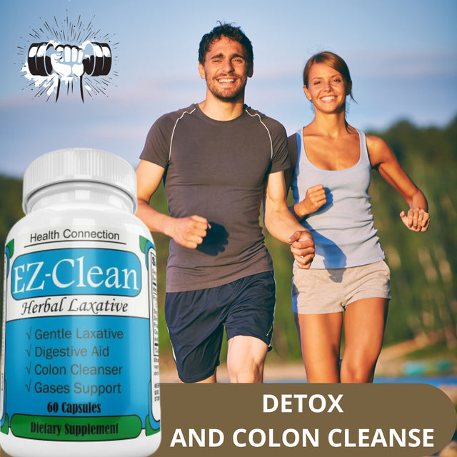 Ez-Clean Herbal Colon Cleanser, Weight Loss, Effective Detox and Digestive Pills - 60 Capsules