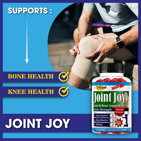 Joint Support Supplement with Glucosamine, Joint Health Gummy Vitamins for Men & Women 60 Gummies by Therefore