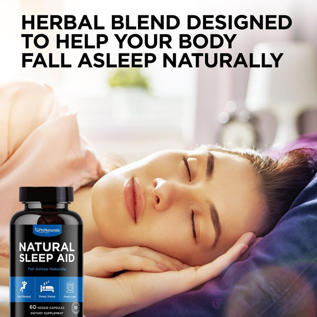 Natural Sleep Aid (Pack of 2) Capsules Supplement by Phi Naturals