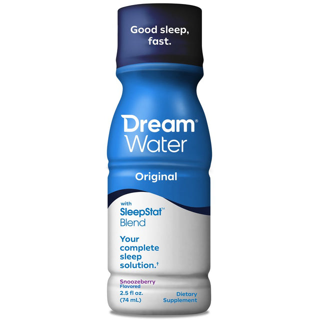 Dream Water Sleep Aid Supplement Drink; Snoozeberry Liquid Shot W/ 5Mg Melatonin, GABA, 5-HTP, 4-Count