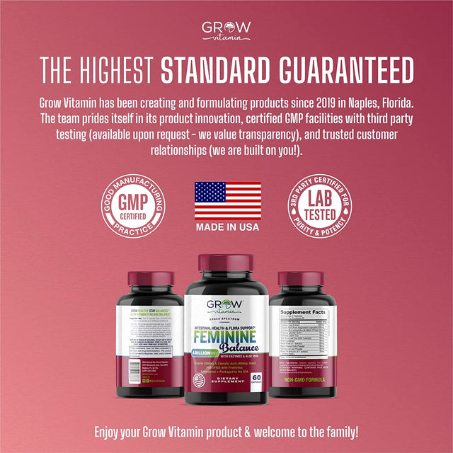 Feminine Balance Complex | Candida Support | Oregano & Caprylic Acid Blend | Vaginal Detox & Cleanse Probiotics | Supports Healthy Intestinal Flora & Immune Function