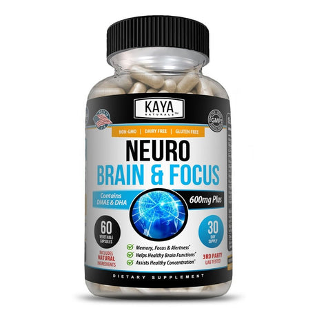 Kaya Naturals (2 Pack) Neuro Brain & Focus, Memory, Function, Clarity Nootropic Supplement