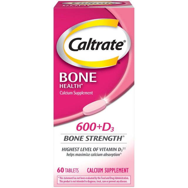 Caltrate 600+D3 Calcium and Vitamin D Supplement Tablets - 60 Count