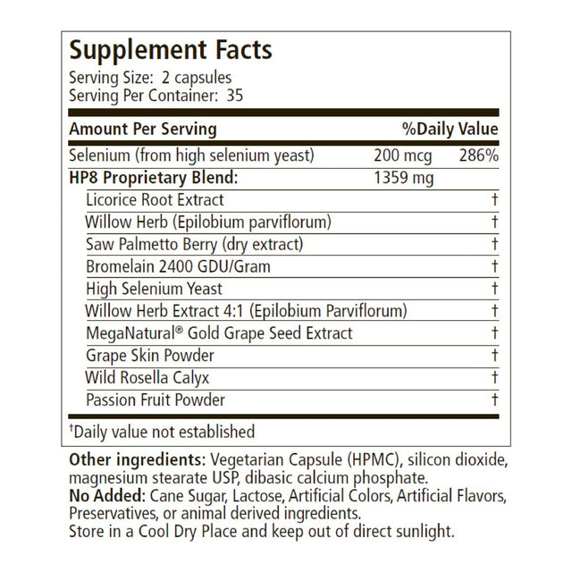 American Biosciences Hp8 Herbal Prostate Support Formula 707 Mg 70 Veg Caps