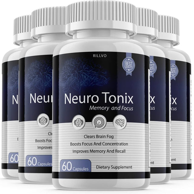 5 Pack Neuro Tonix - Neurotonix for Memory & Focus Supplement 300 Capsules