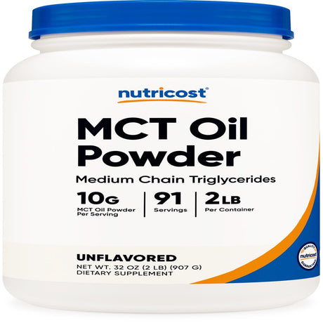 Nutricost MCT Oil Powder 2LBS (32Oz) - Zero Net Carbs Supplement