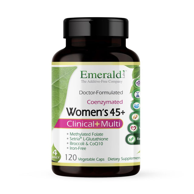 Emerald Labs Women'S 45+ Clinical Multi - Multivitamin with Coq10, B Vitamins, L-Glutathione to Support Healthy Heart, Strong Bones, Balanced Hormones - 120 Vegetable Capsules