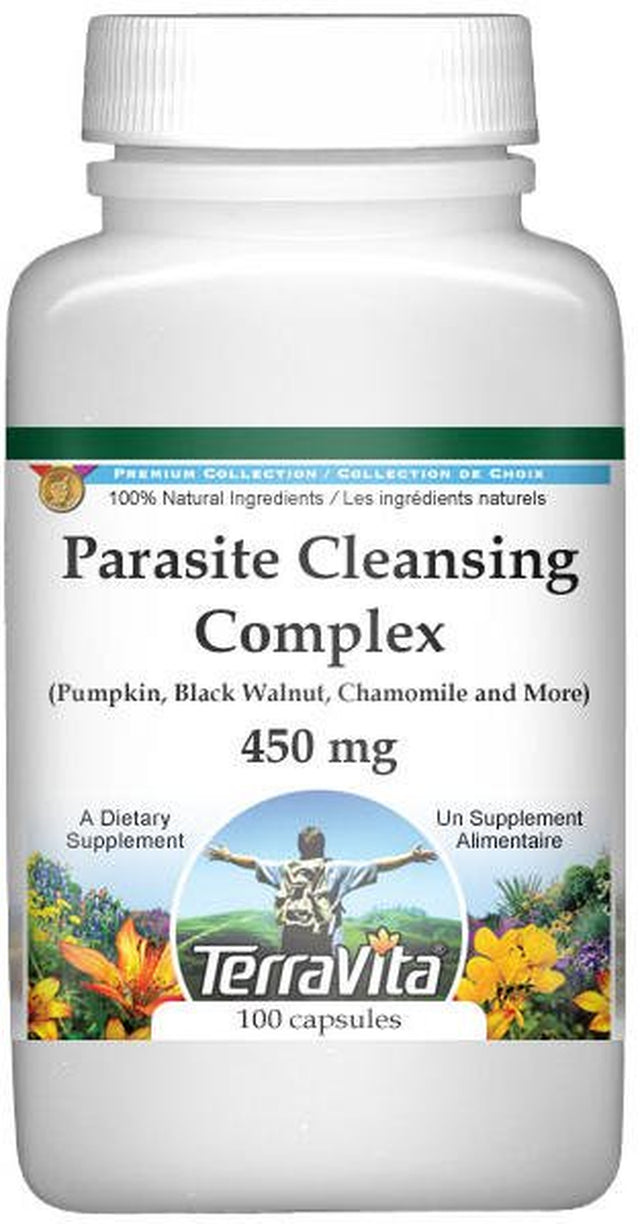 Terravita Parasite Cleansing Complex - Pumpkin, Black Walnut, Chamomile and More - 450 Mg, (100 Capsules, 1-Pack, Zin: 512505)