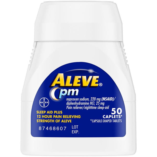 Aleve PM Pain Reliever & Nighttime Sleep Aid Caplets, 50 Count