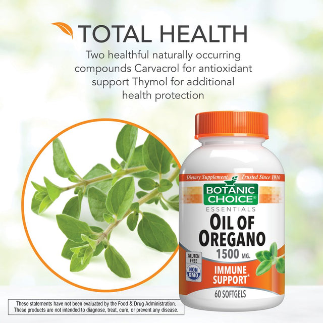 Botanic Choice Oregano 1500Mg Softgels, 60 Ct - Daily Immune Support