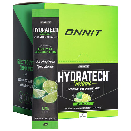 ONNIT Hydratech™ Instant Electrolyte Replenishment Hydration Multiplier Drink Mix Powder - Fresh Lime (30Ct)