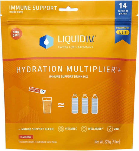 Liquid I.V. Hydration Multiplier+ Immune Support Drink Mix - Tangerine - 14 Stick Packs