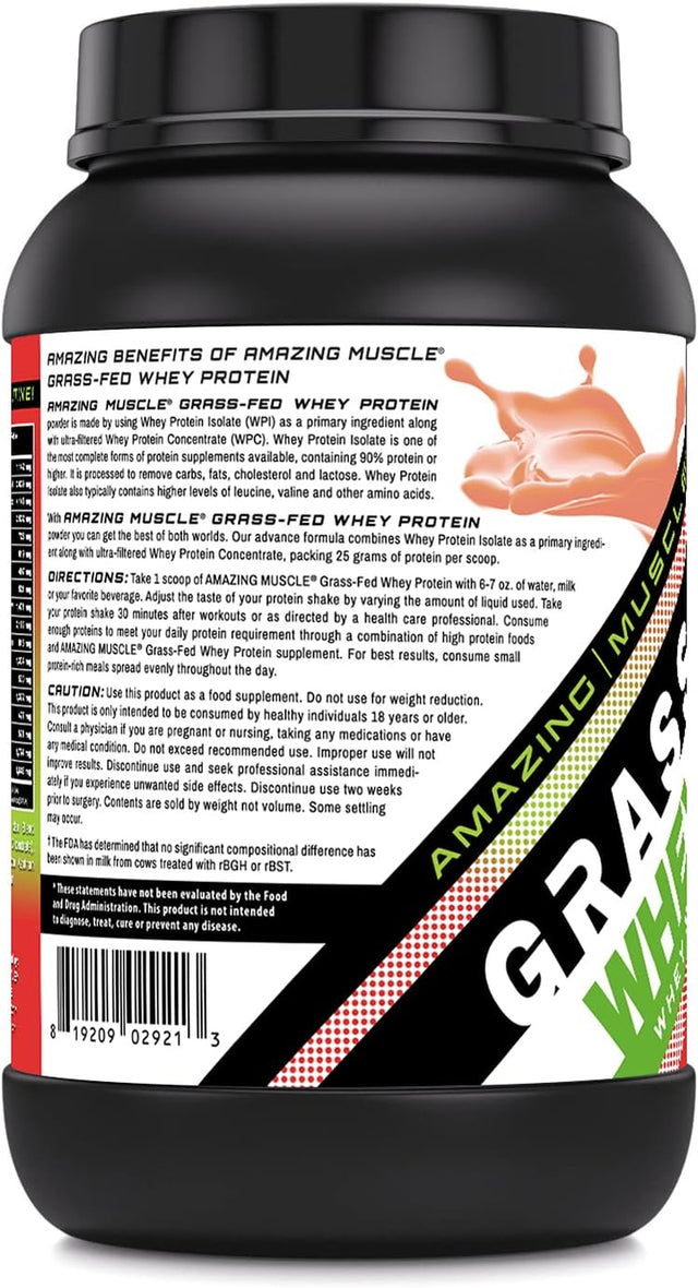 Grass FED Whey Protein 2 Lbs (Non-Gmo, Gluten Free) -Made with Natural Sweetener and Flavor - Rbgh & RBST Free -Supports Energy Production & Muscle Growth* (Strawberry)