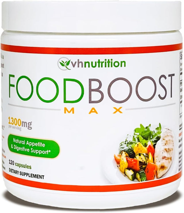 VH Nutrition | Foodboost MAX | 1300Mg Appetite Stimulant* Weight Gain Pills* for Men and Women | Formulated with Gentian, Turmuric, Fennel | 120 Capsules