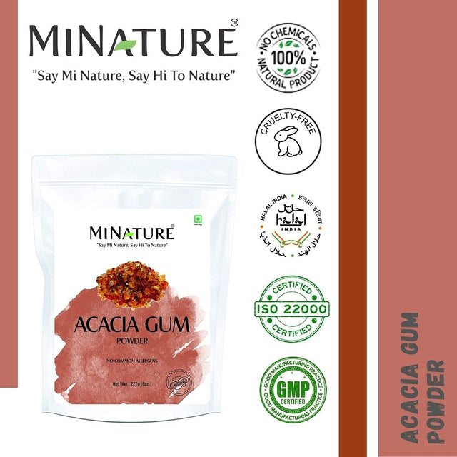 Acacia Gum Powder by Mi Nature | Acacia Senegal| Acacia Fiber Powder | 227G(8 Oz) (0.5 Lb) | Non-Gmo | Vegan | 100% ONLY ACACIA GUM POWDER | Gluten Free