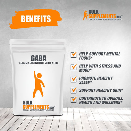 Bulksupplements.Com Gamma Aminobutyric Acid Powder, 750Mg - GABA Supplement - Focus Aid (100G - 133 Servings)