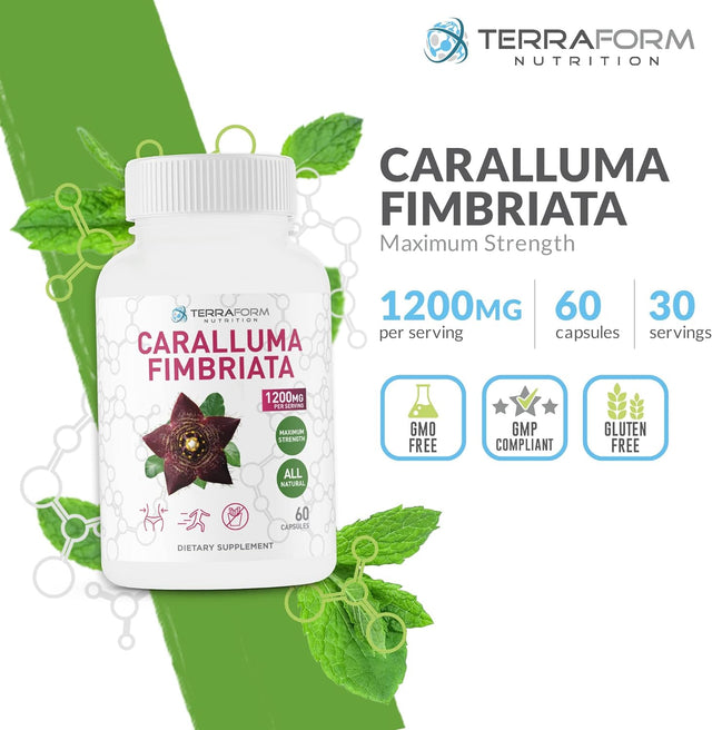 Caralluma Fimbriata - 100% Pure - Max Strength Weight Loss Supplement - 1200Mg - Natural Appetite Suppressant for Women & Men - Metabolism Booster - Made in USA - 1 Month