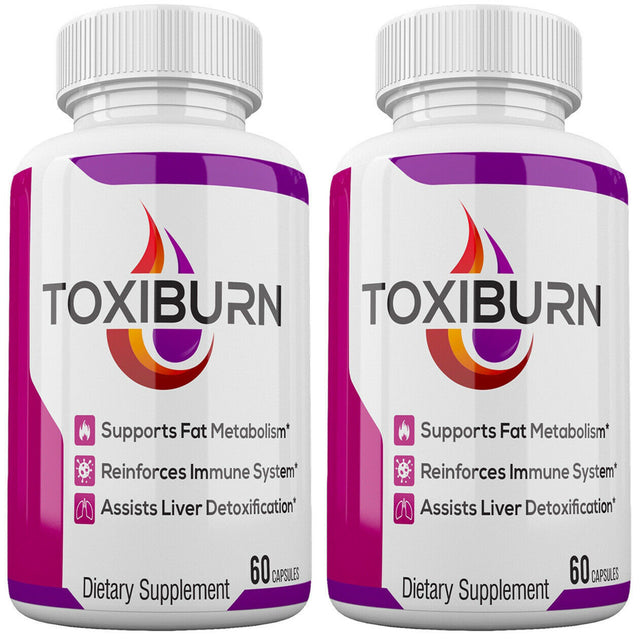 Toxiburn - Pills for Weight Loss - Energy Boosting Dietary Supplements for Weight Management and Metabolism - Advanced Ketogenic Ketones - 120 Capsules (2 Pack)