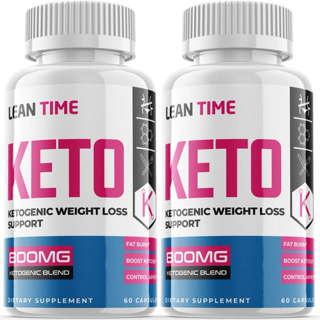 Lean Time Keto - Pills for Ketogenic Weight Loss Support - Energy Boosting Supplements for Weight Management and Metabolism - Advanced Ketogenic Ketones - 120 Capsules (2 Pack)