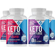 Real Ketones Day & Nighttime Keto Pills Bundle - Exogenous BHB Supplement Capsules for AM & Sleep PM Ketosis, 30 Day Supply of Each 2000Mg of D BHB