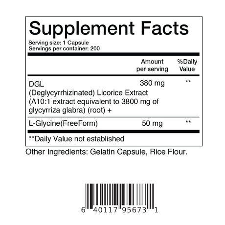 Balancebreens DGL Deglycyrrhizinated Licorice 3800 Mg Supplement - 200 Non-Gmo Capsules - Digestive Enzymes, Promote Gut Health, Acid Reflux, Digestion and Heartburn Support